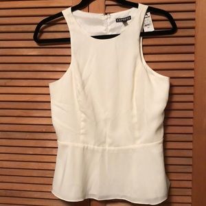 NWT Express Cream Peplum Top Size S